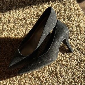 Formal Black Glitter Heels